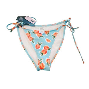 Wild Fable Women’s Large Blue Orange Fruit Low Rise High Leg Cheeky‎ Swim Bottom